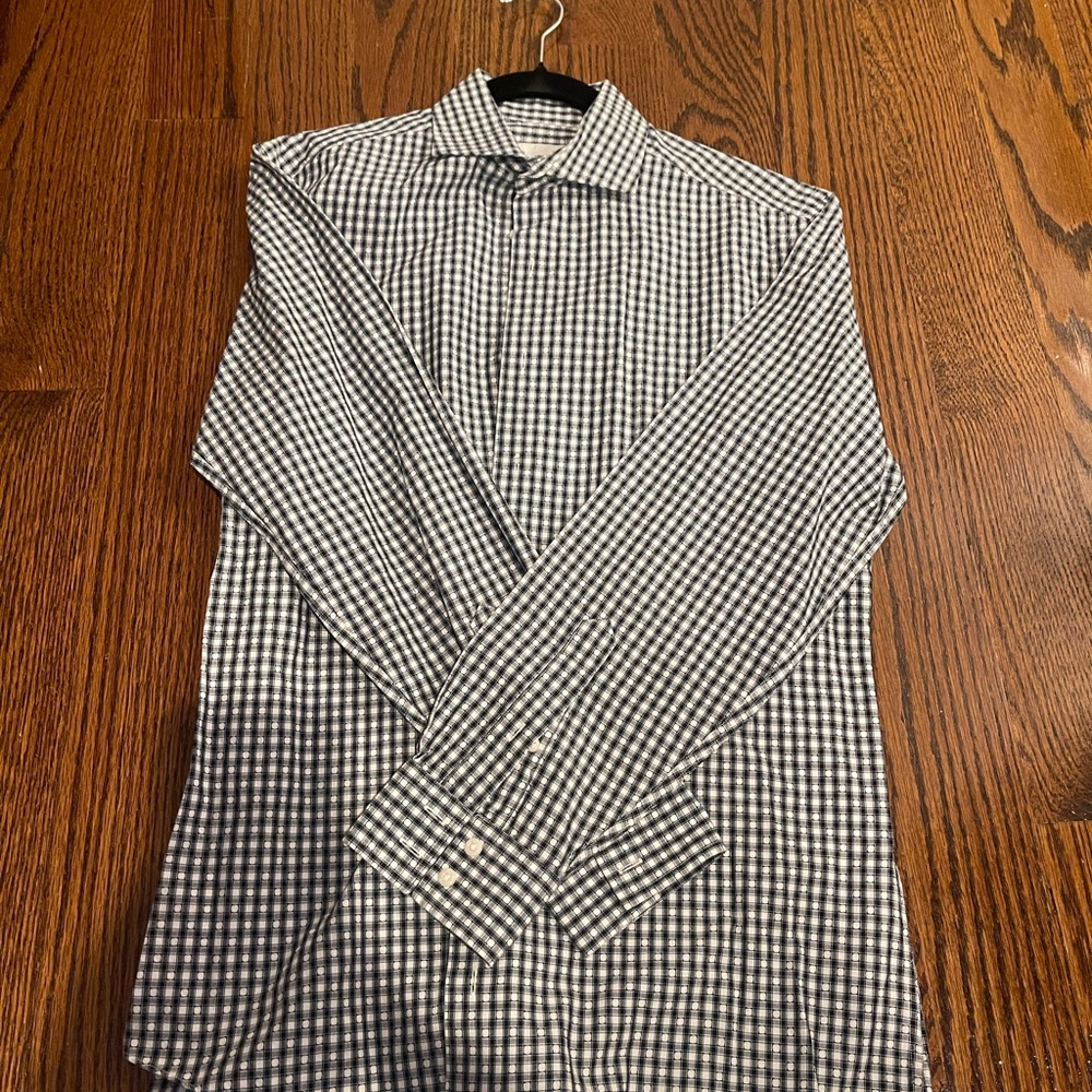 Ben Sherman Black and White Checkered Dress Shirt